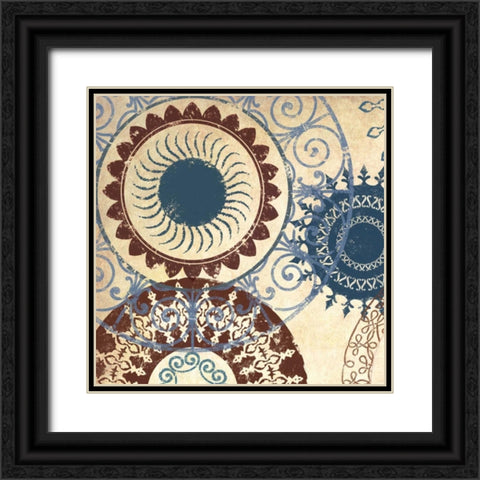 Adobe Textile I Black Ornate Wood Framed Art Print with Double Matting by Marcon, Michael