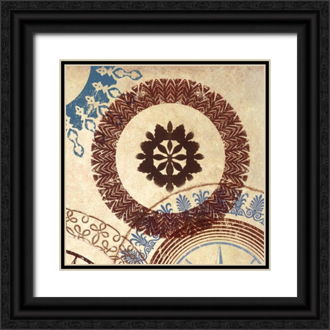 Adobe Textile II Black Ornate Wood Framed Art Print with Double Matting by Marcon, Michael