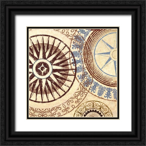 Adobe Textile III Black Ornate Wood Framed Art Print with Double Matting by Marcon, Michael