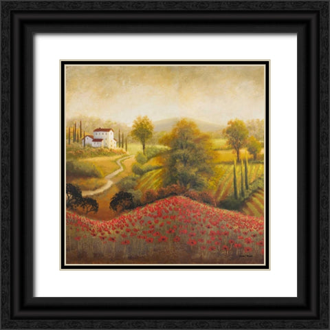 Flourishing Vineyard Square I Black Ornate Wood Framed Art Print with Double Matting by Marcon, Michael
