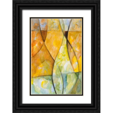 Lyrical I Black Ornate Wood Framed Art Print with Double Matting by Loreth, Lanie