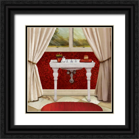 Red Bain II Black Ornate Wood Framed Art Print with Double Matting by Medley, Elizabeth