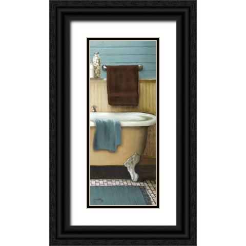 Blue Bain Panel III Black Ornate Wood Framed Art Print with Double Matting by Medley, Elizabeth