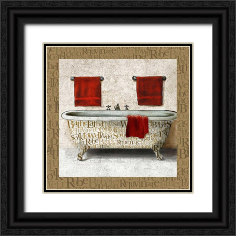 Crazed Relaxation I Black Ornate Wood Framed Art Print with Double Matting by Medley, Elizabeth