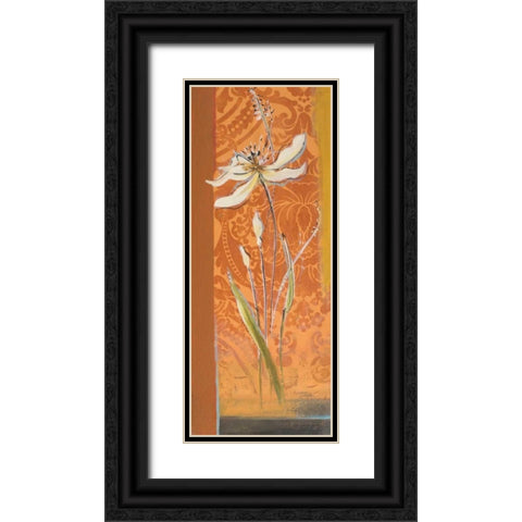 Fancy Floral II Black Ornate Wood Framed Art Print with Double Matting by Pinto, Patricia