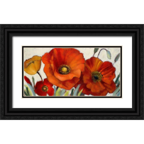 Poppy Splendor I Black Ornate Wood Framed Art Print with Double Matting by Loreth, Lanie