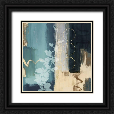 Blue Mediterranean Floral II Black Ornate Wood Framed Art Print with Double Matting by Loreth, Lanie