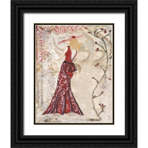 Stroll in the Park II Black Ornate Wood Framed Art Print with Double Matting by Ritter, Gina
