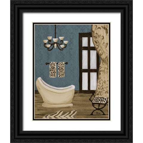 Blue Beach Bath III Black Ornate Wood Framed Art Print with Double Matting by Ritter, Gina