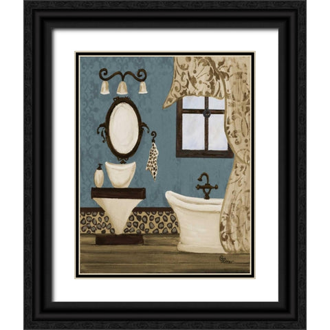 Blue Beach Bath IV Black Ornate Wood Framed Art Print with Double Matting by Ritter, Gina