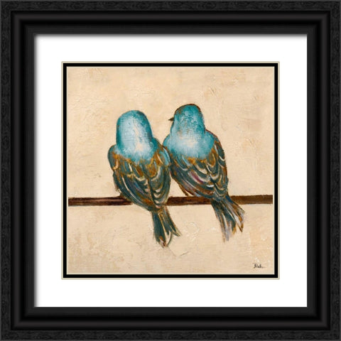 Gleeful Square II Black Ornate Wood Framed Art Print with Double Matting by Pinto, Patricia