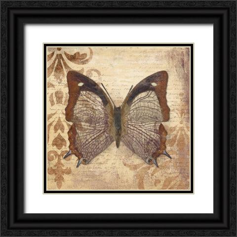Butterfly Black Ornate Wood Framed Art Print with Double Matting by Pinto, Patricia