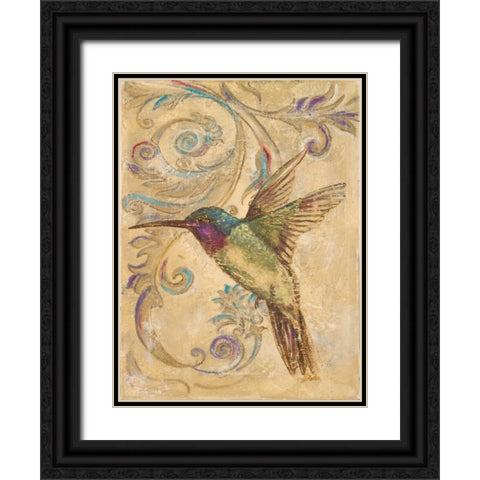 Hummingbird II Black Ornate Wood Framed Art Print with Double Matting by Pinto, Patricia