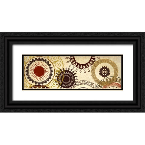 Textile Panel I Black Ornate Wood Framed Art Print with Double Matting by Marcon, Michael