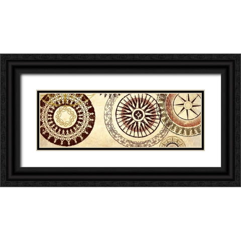 Textile Panel II Black Ornate Wood Framed Art Print with Double Matting by Marcon, Michael