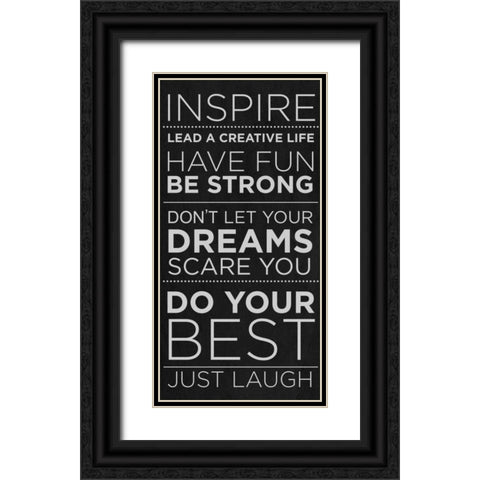 Inspire Black Ornate Wood Framed Art Print with Double Matting by SD Graphics Studio