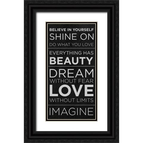 Believe in Yourself Black Ornate Wood Framed Art Print with Double Matting by SD Graphics Studio