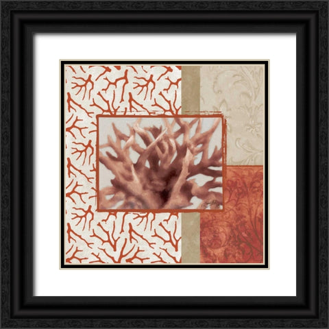 Coral Branch II Black Ornate Wood Framed Art Print with Double Matting by Medley, Elizabeth