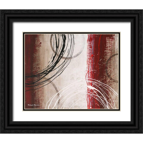 Tricolored Gestures I Black Ornate Wood Framed Art Print with Double Matting by Marcon, Michael