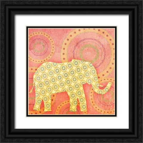 Elephant Black Ornate Wood Framed Art Print with Double Matting by SD Graphics Studio