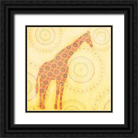 Giraffe Black Ornate Wood Framed Art Print with Double Matting by SD Graphics Studio