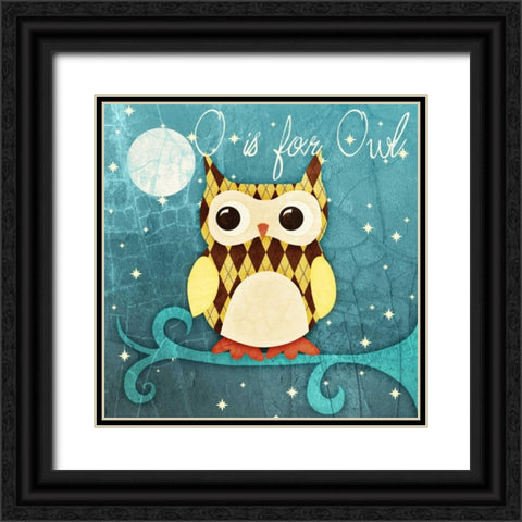 Hoot Hoot Border II Black Ornate Wood Framed Art Print with Double Matting by Sundance Graphics