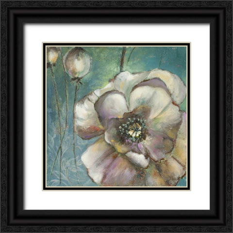 Blue Poppies II Black Ornate Wood Framed Art Print with Double Matting by Pinto, Patricia