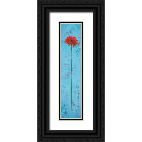 Blue Tiny Flower I Black Ornate Wood Framed Art Print with Double Matting by Pinto, Patricia