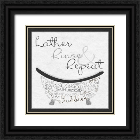 Bath Time I Black Ornate Wood Framed Art Print with Double Matting by Studio, Sd Graphics