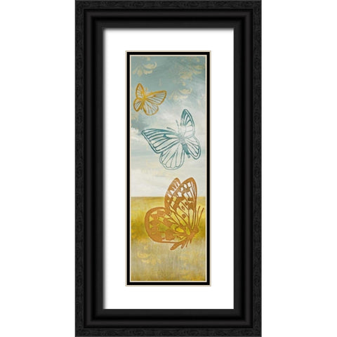Fluttering Field II Black Ornate Wood Framed Art Print with Double Matting by Loreth, Lanie