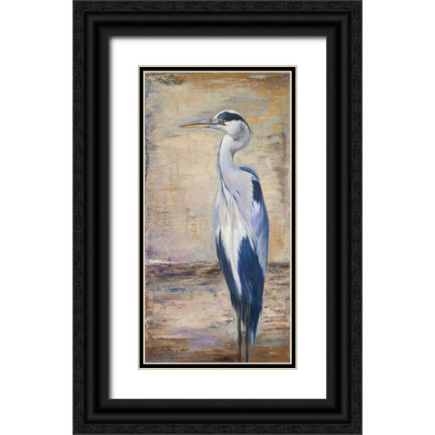 Blue Heron II Black Ornate Wood Framed Art Print with Double Matting by Pinto, Patricia