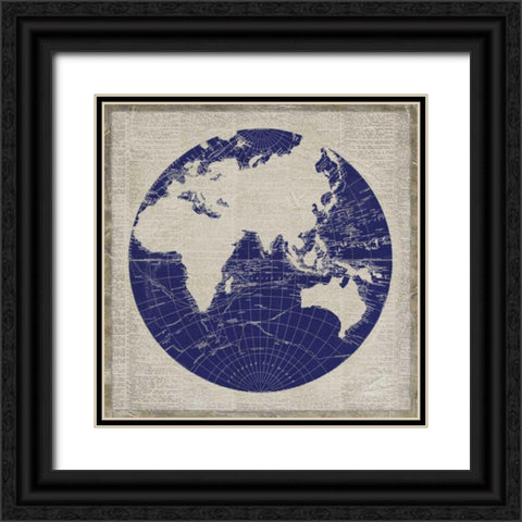 Blueprint Map II Black Ornate Wood Framed Art Print with Double Matting by Medley, Elizabeth