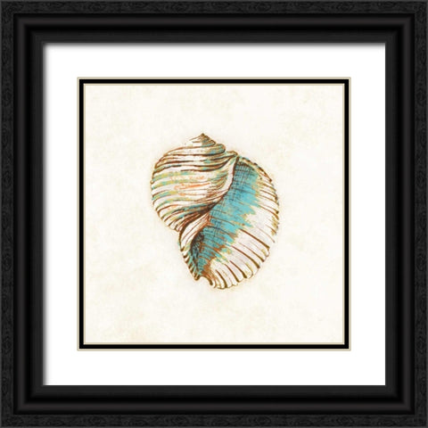 Coastal Teal Seashell I Black Ornate Wood Framed Art Print with Double Matting by Loreth, Lanie