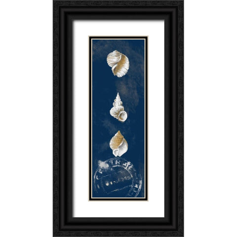 Coastal Shells Panel I Black Ornate Wood Framed Art Print with Double Matting by Loreth, Lanie