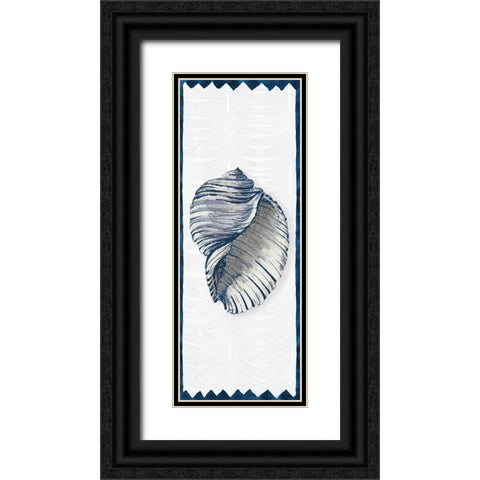 Indigo Shell Panel II Black Ornate Wood Framed Art Print with Double Matting by Loreth, Lanie