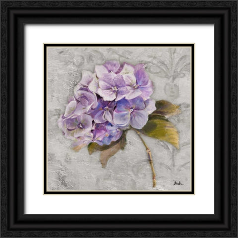 Lavender Flourish Square II Black Ornate Wood Framed Art Print with Double Matting by Pinto, Patricia