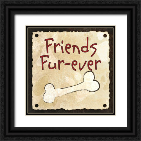 Friends Fur-Ever Black Ornate Wood Framed Art Print with Double Matting by SD Graphics Studio