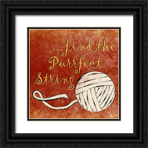 Find the Purrfect String Black Ornate Wood Framed Art Print with Double Matting by Studio, Sd Graphics