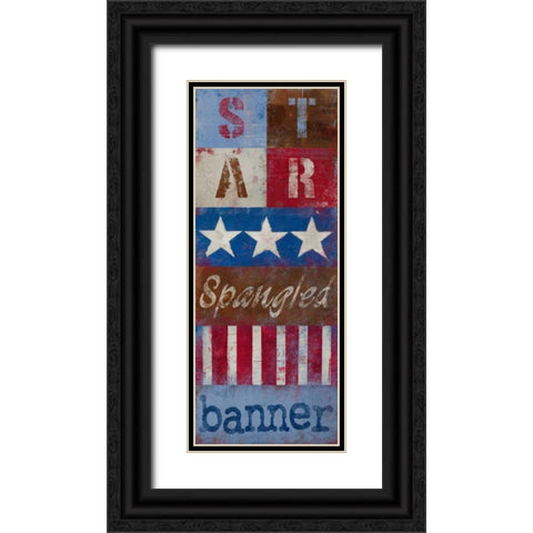 Star Spangled Banner Black Ornate Wood Framed Art Print with Double Matting by Kingsley