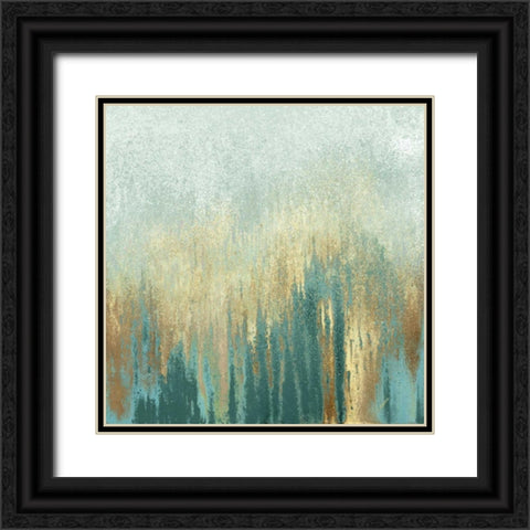 Teal Woods in Gold I Black Ornate Wood Framed Art Print with Double Matting by Gonzalez, Roberto