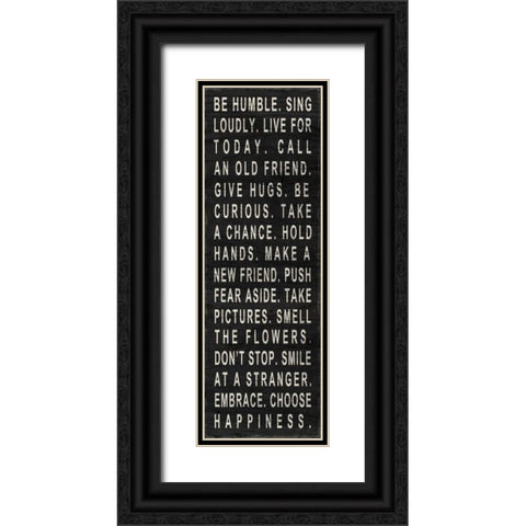Be Humble Black Ornate Wood Framed Art Print with Double Matting by SD Graphics Studio