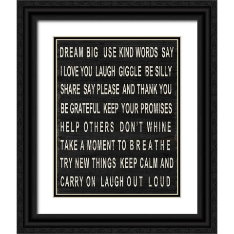 Dream Big Black Ornate Wood Framed Art Print with Double Matting by SD Graphics Studio