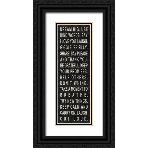 Dream Big - use kind words Black Ornate Wood Framed Art Print with Double Matting by Studio, Sd Graphics