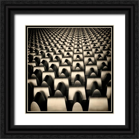 Industrial Square I Black Ornate Wood Framed Art Print with Double Matting by Rodriguez, Jairo