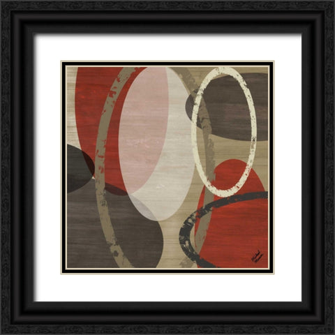 Elastic Red I Black Ornate Wood Framed Art Print with Double Matting by Marcon, Michael