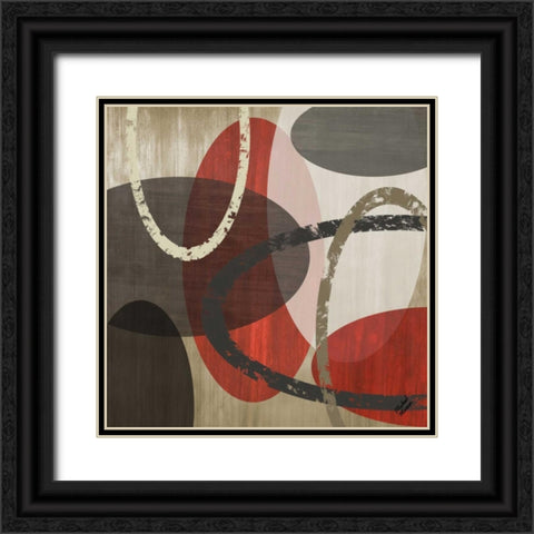 Elastic Red II Black Ornate Wood Framed Art Print with Double Matting by Marcon, Michael