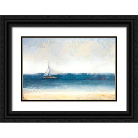 Atlantic Sailing Black Ornate Wood Framed Art Print with Double Matting by Marcon, Michael