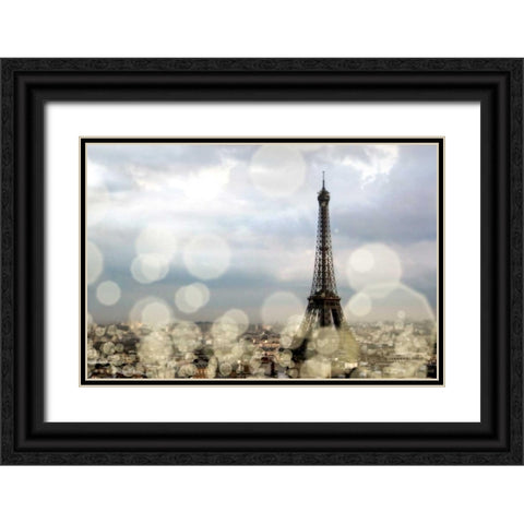 City of Lights Black Ornate Wood Framed Art Print with Double Matting by Navas, Emily