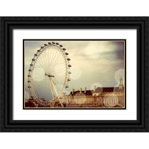 London Ferris Wheel Black Ornate Wood Framed Art Print with Double Matting by Navas, Emily