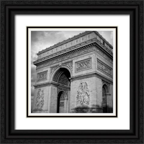 Arc de Triomphe Black Ornate Wood Framed Art Print with Double Matting by Navas, Emily